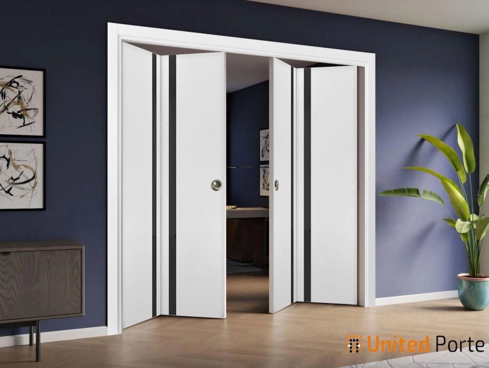 Sliding Closet Bi-fold Doors with Frosted Glass | Wood Solid Bedroom Wardrobe Doors | Buy Doors Online