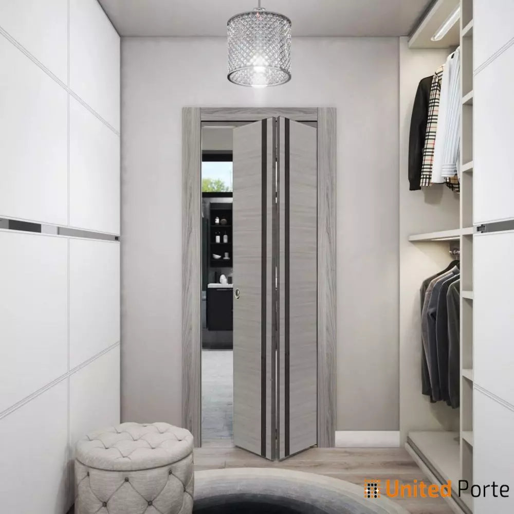 Sliding Closet Bi-fold Doors with Frosted Glass | Wood Solid Bedroom Wardrobe Doors | Buy Doors Online