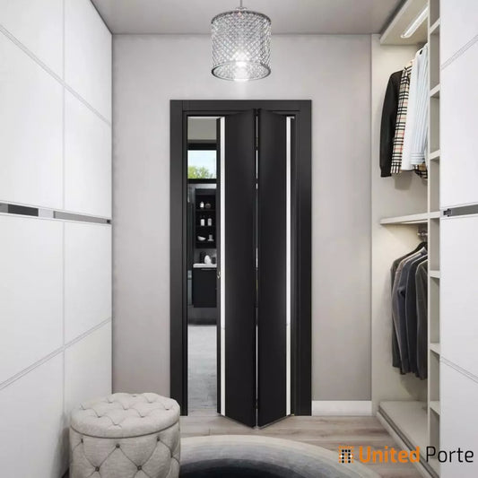 Sliding Closet Bi-fold Doors with Frosted Glass | Wood Solid Bedroom Wardrobe Doors | Buy Doors Online