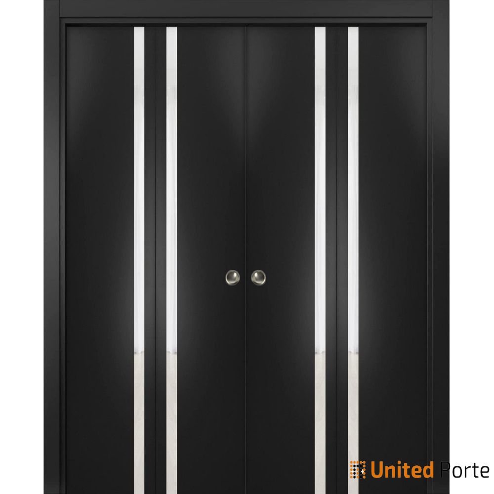 Sliding Closet Bi-fold Doors with Frosted Glass | Wood Solid Bedroom Wardrobe Doors | Buy Doors Online