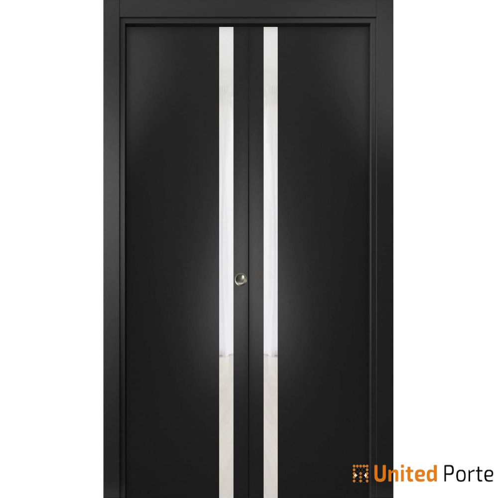 Sliding Closet Bi-fold Doors with Frosted Glass | Wood Solid Bedroom Wardrobe Doors | Buy Doors Online