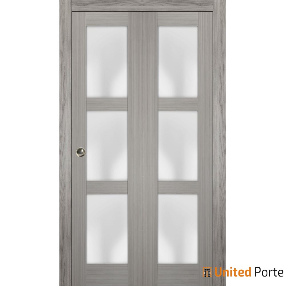 Sliding Closet Bi-Fold Doors with Frosted Glass | Wood Solid Bedroom Wardrobe Doors | Buy Doors Online