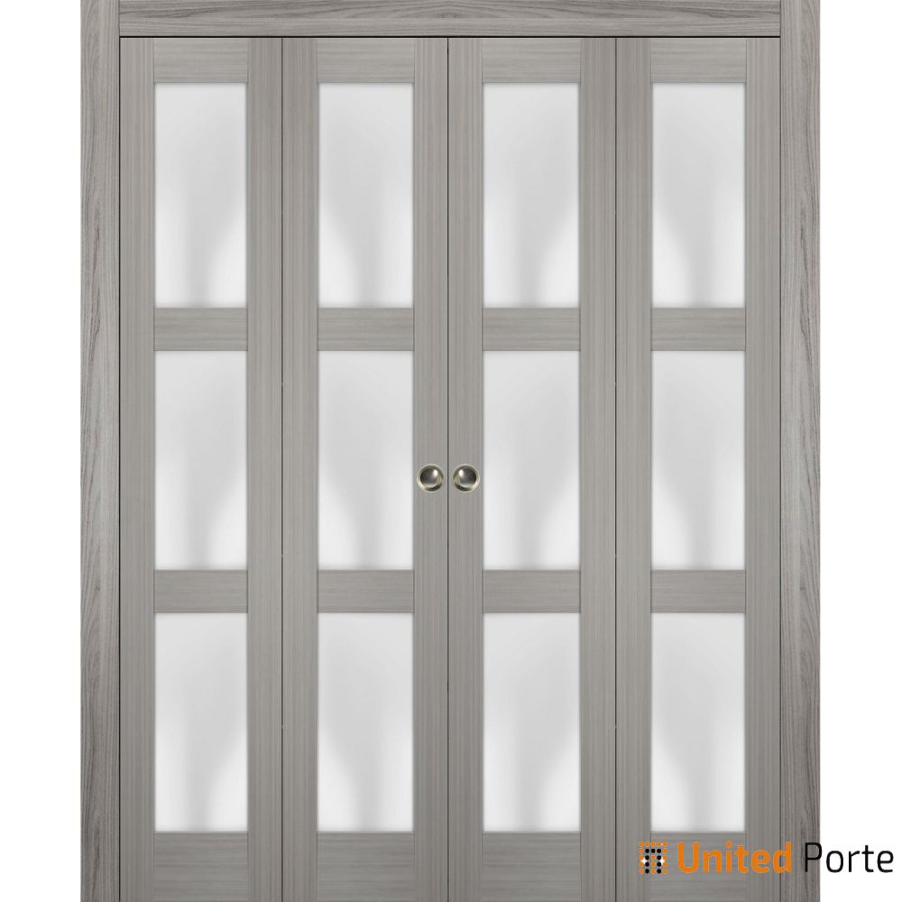 Sliding Closet Bi-Fold Doors with Frosted Glass | Wood Solid Bedroom Wardrobe Doors | Buy Doors Online