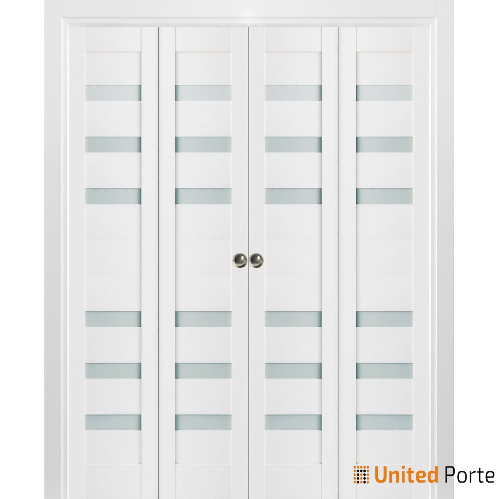 Sliding Closet Bi-fold Doors with Frosted Glass | Wood Solid Bedroom Wardrobe Doors | Buy Doors Online