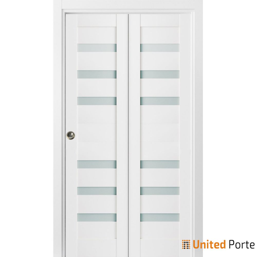 Sliding Closet Bi-fold Doors with Frosted Glass | Wood Solid Bedroom Wardrobe Doors | Buy Doors Online