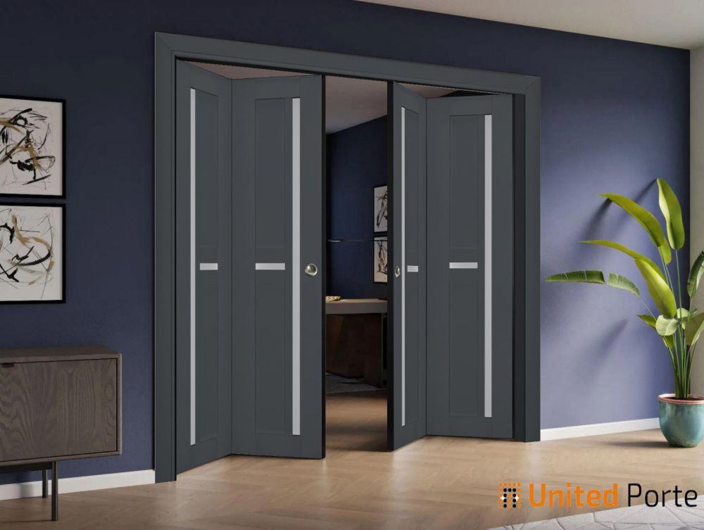 Sliding Closet Bi-fold Doors with Frosted Glass| Wood Solid Bedroom Wardrobe Doors | Buy Doors Online