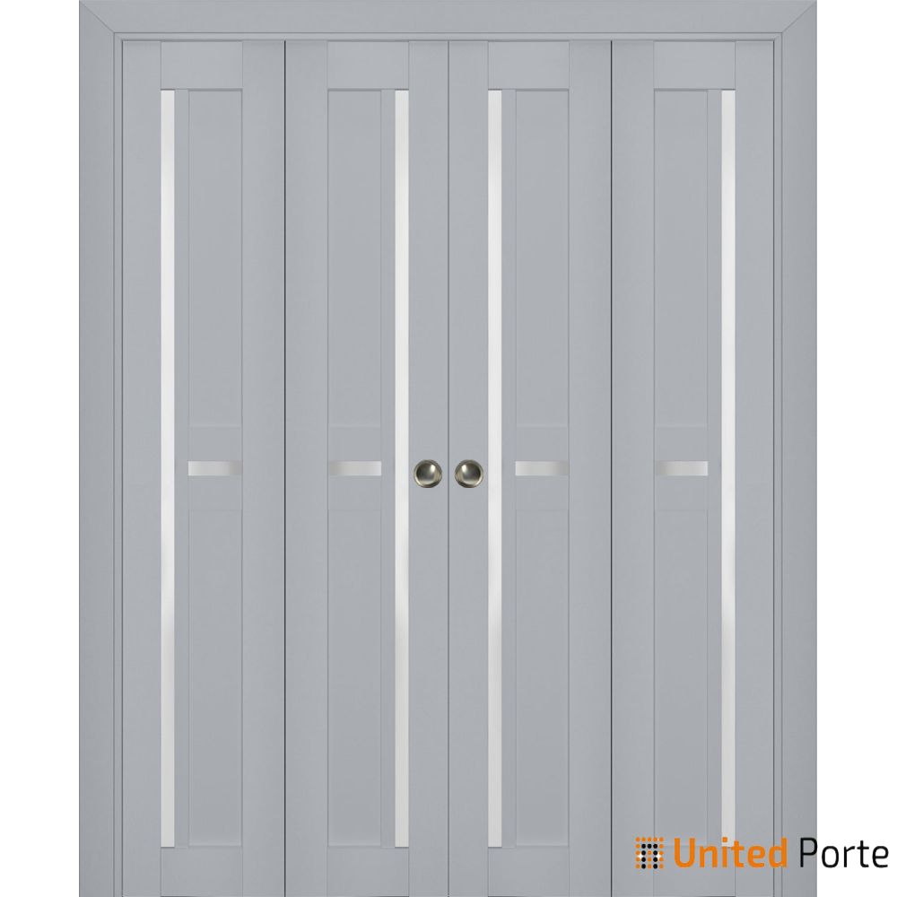Sliding Closet Bi-fold Doors with Frosted Glass| Wood Solid Bedroom Wardrobe Doors | Buy Doors Online