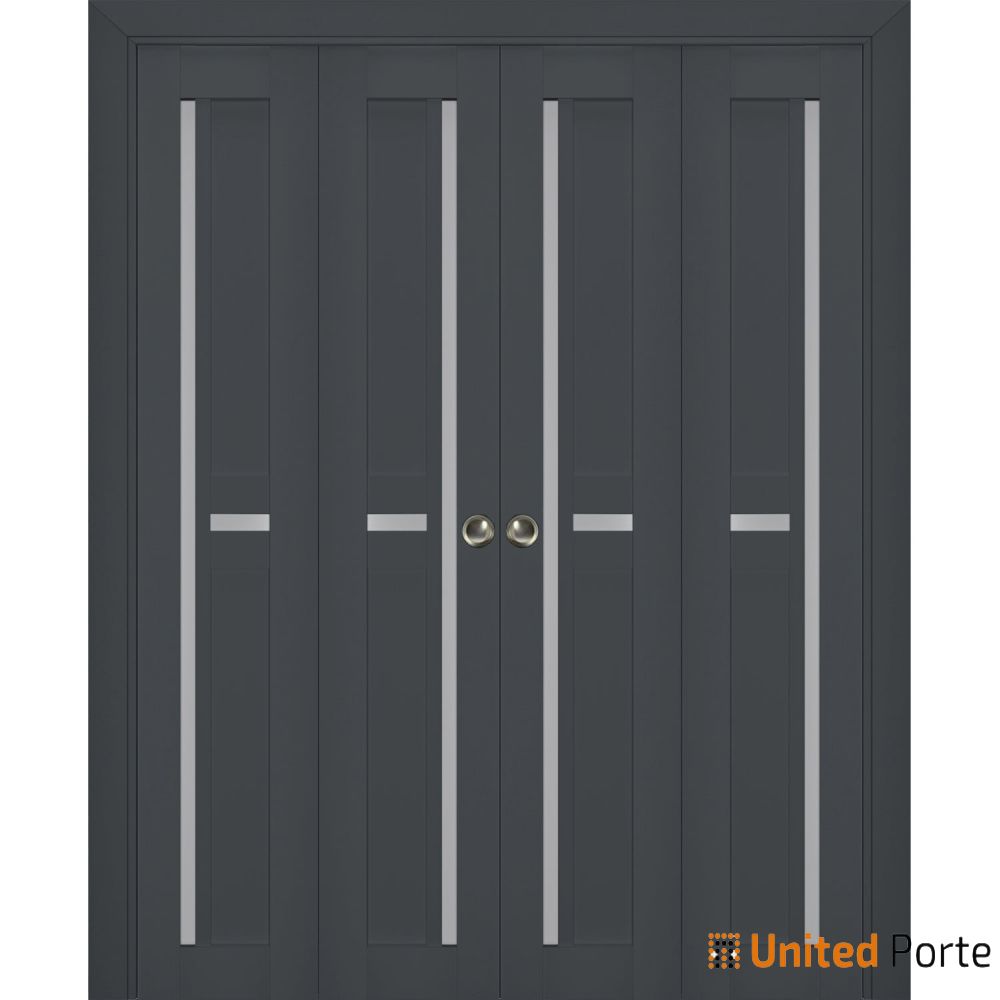 Sliding Closet Bi-fold Doors with Frosted Glass| Wood Solid Bedroom Wardrobe Doors | Buy Doors Online