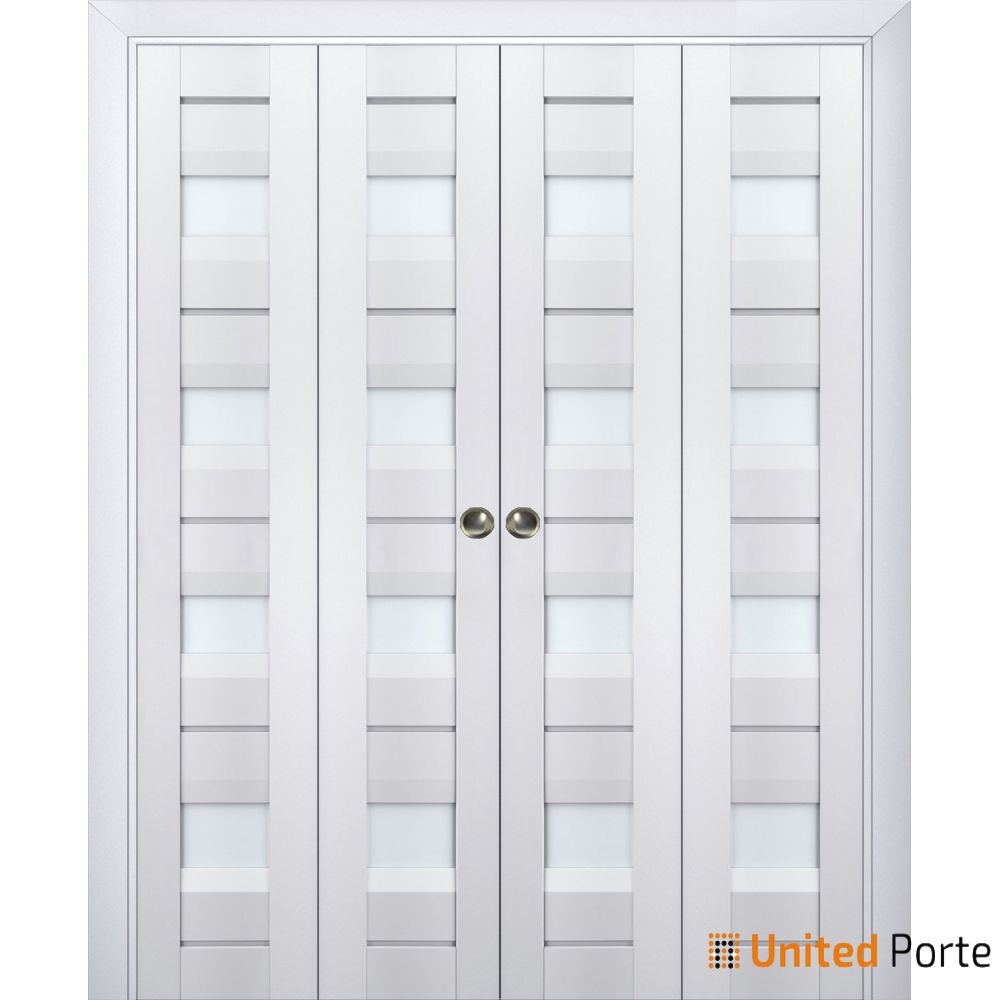 Sliding Closet Bi-fold Doors with Frosted Glass | Wood Solid Bedroom Wardrobe Doors | Buy Doors Online