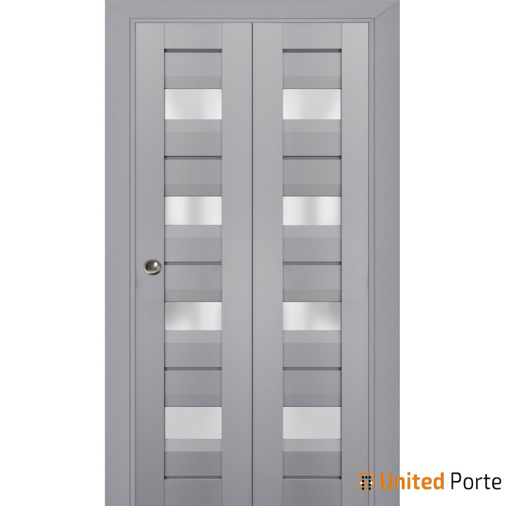 Sliding Closet Bi-fold Doors with Frosted Glass | Wood Solid Bedroom Wardrobe Doors | Buy Doors Online