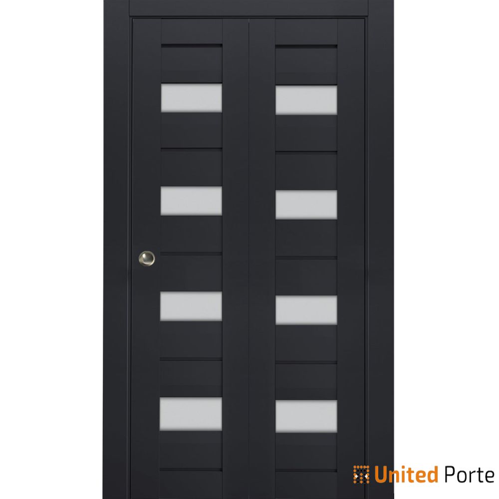Sliding Closet Bi-fold Doors with Frosted Glass | Wood Solid Bedroom Wardrobe Doors | Buy Doors Online