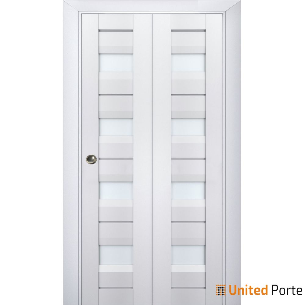 Sliding Closet Bi-fold Doors with Frosted Glass | Wood Solid Bedroom Wardrobe Doors | Buy Doors Online