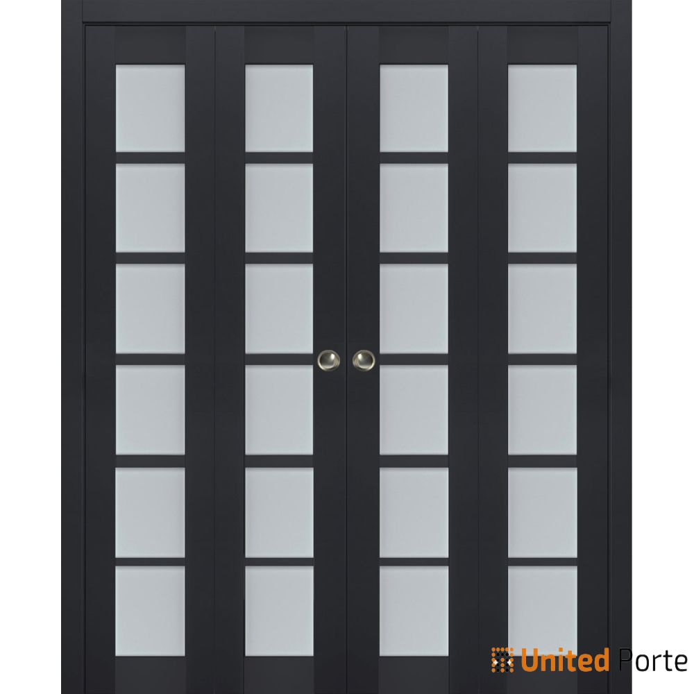 Sliding Closet Bi-fold Doors with Frosted Glass | Wood Solid Bedroom Wardrobe Doors | Buy Doors Online