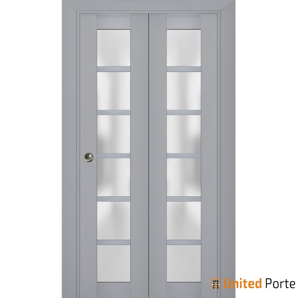 Sliding Closet Bi-fold Doors with Frosted Glass | Wood Solid Bedroom Wardrobe Doors | Buy Doors Online