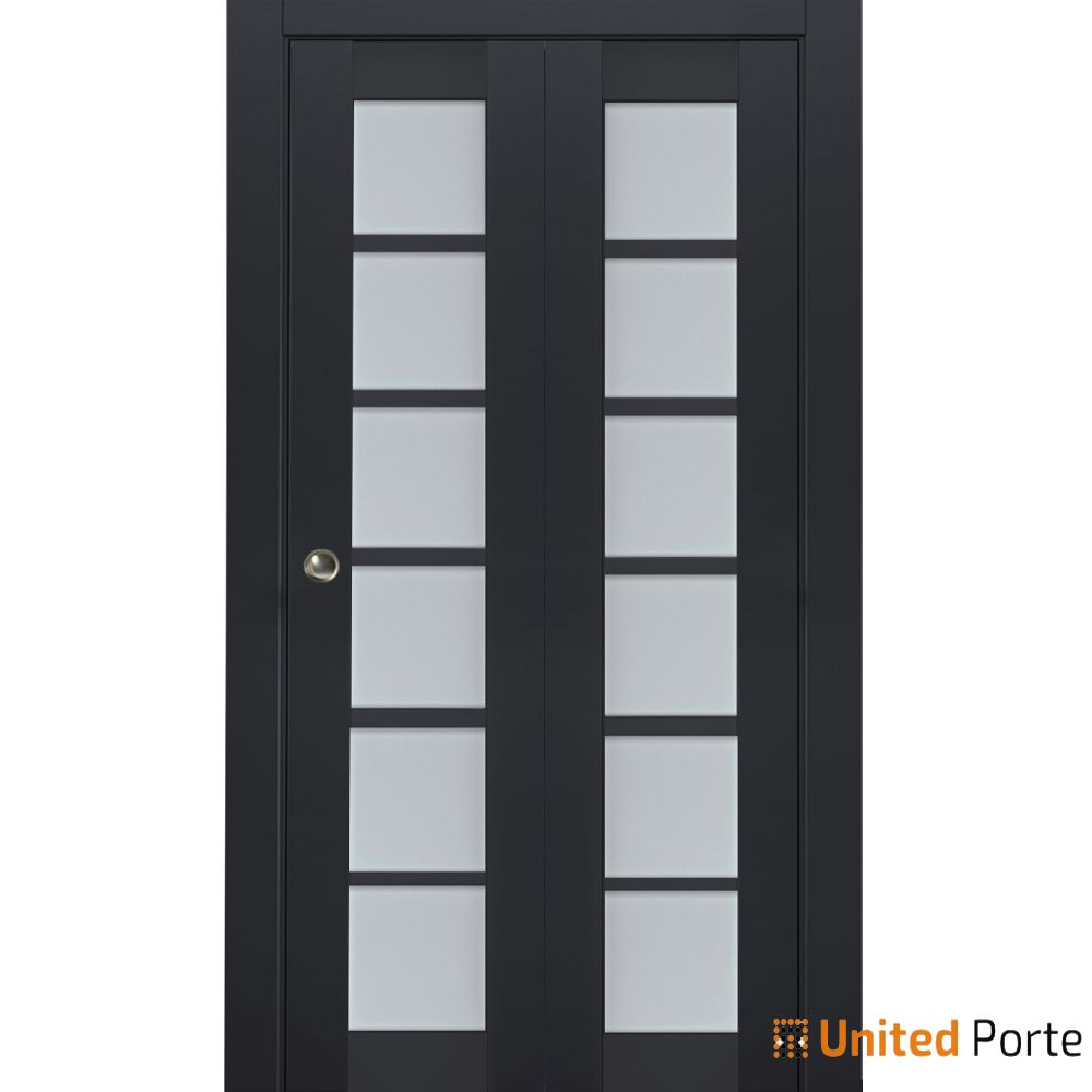 Sliding Closet Bi-fold Doors with Frosted Glass | Wood Solid Bedroom Wardrobe Doors | Buy Doors Online