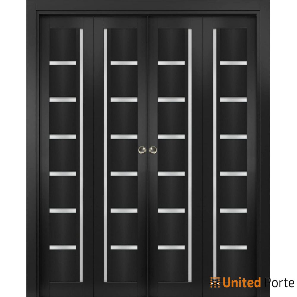 Sliding Closet Bi-fold Doors with Frosted Glass | Wood Solid Bedroom Wardrobe Doors | Buy Doors Online