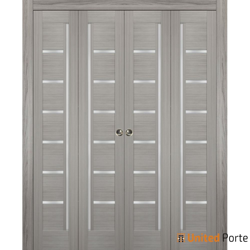Sliding Closet Bi-fold Doors with Frosted Glass | Wood Solid Bedroom Wardrobe Doors | Buy Doors Online