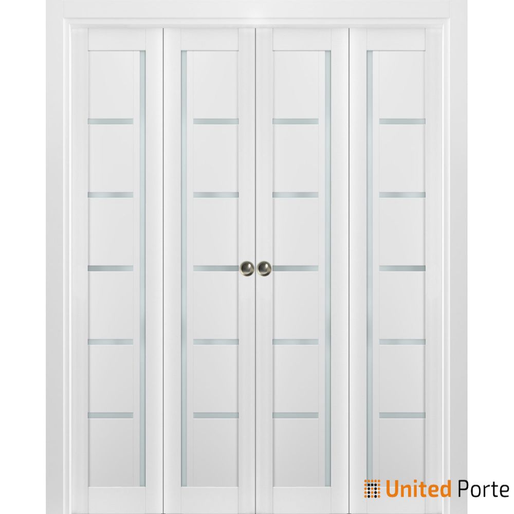 Sliding Closet Bi-fold Doors with Frosted Glass | Wood Solid Bedroom Wardrobe Doors | Buy Doors Online