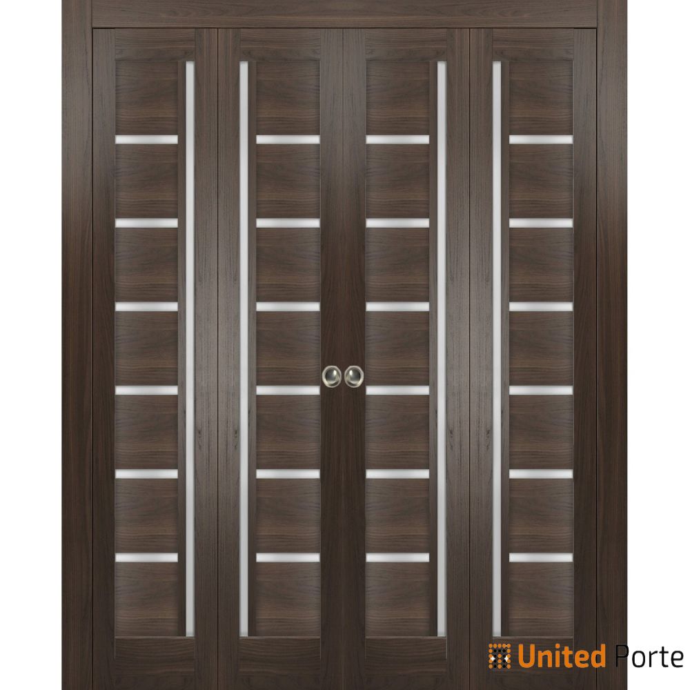 Sliding Closet Bi-fold Doors with Frosted Glass | Wood Solid Bedroom Wardrobe Doors | Buy Doors Online