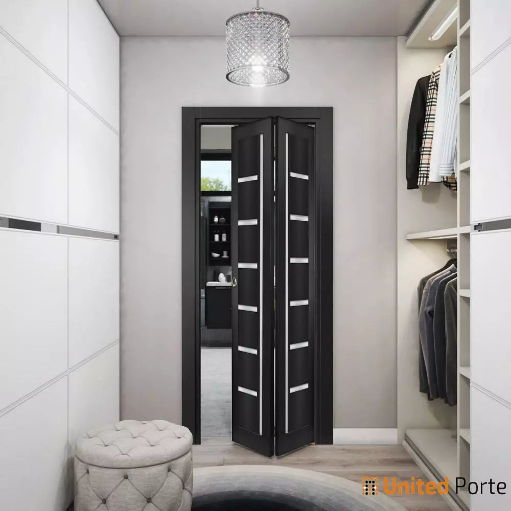 Sliding Closet Bi-fold Doors with Frosted Glass | Wood Solid Bedroom Wardrobe Doors | Buy Doors Online