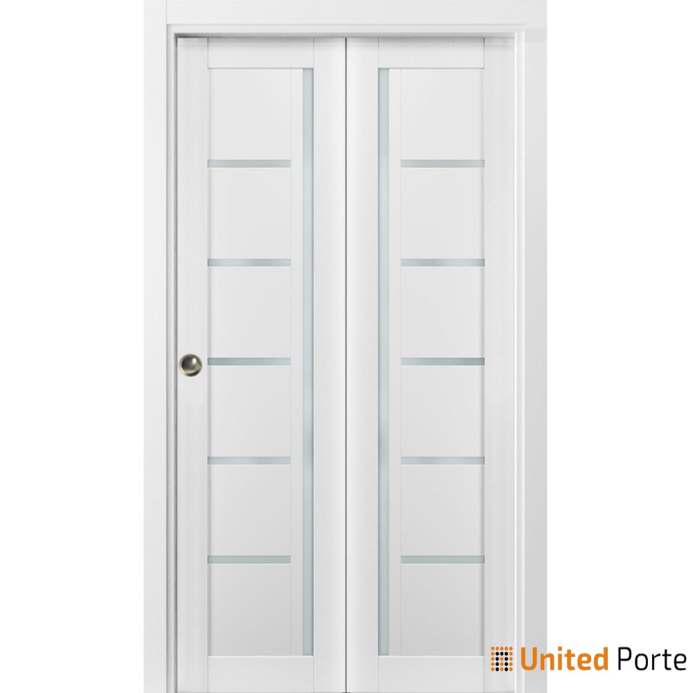 Sliding Closet Bi-fold Doors with Frosted Glass | Wood Solid Bedroom Wardrobe Doors | Buy Doors Online