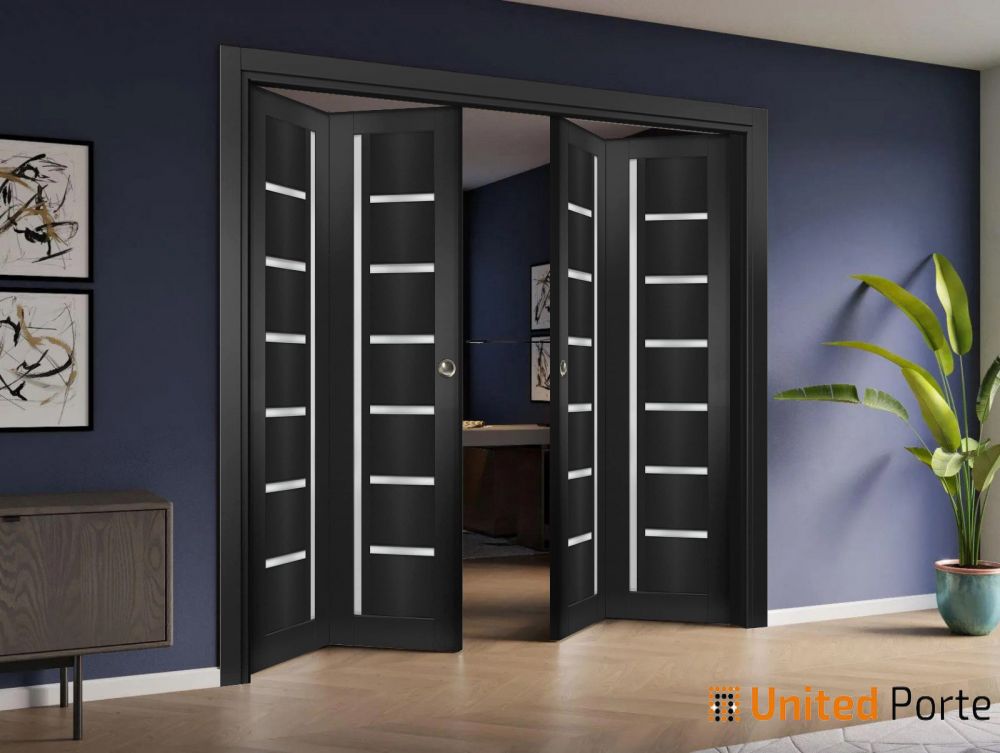 Sliding Closet Bi-fold Doors with Frosted Glass | Wood Solid Bedroom Wardrobe Doors | Buy Doors Online