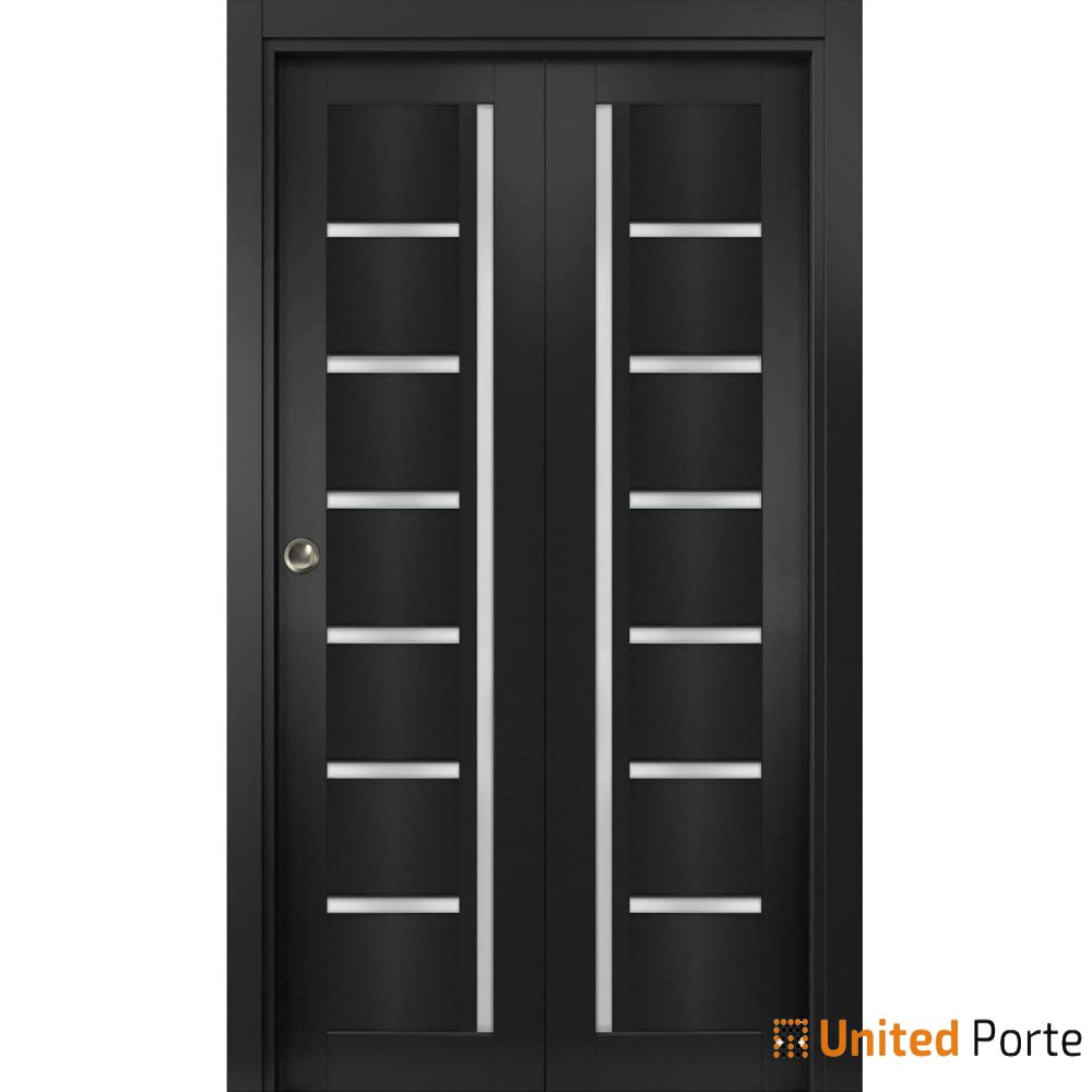 Sliding Closet Bi-fold Doors with Frosted Glass | Wood Solid Bedroom Wardrobe Doors | Buy Doors Online