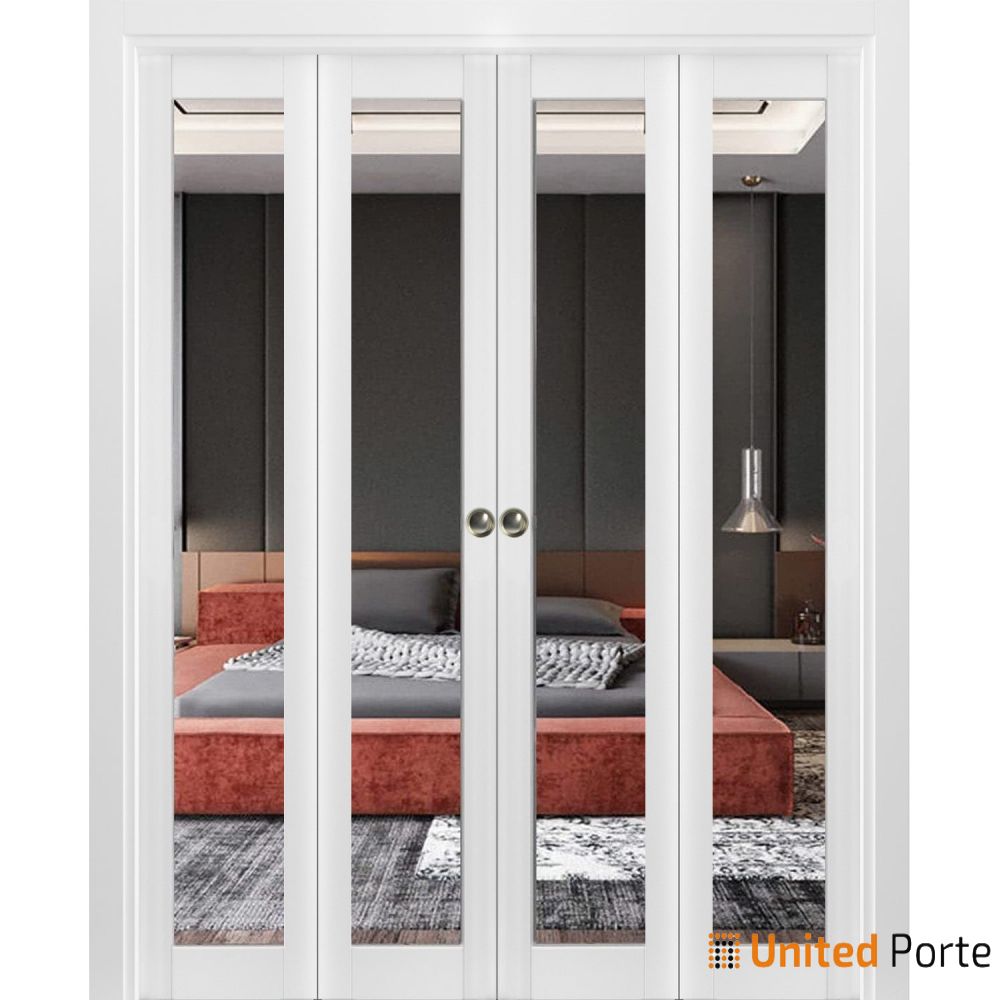 Sliding Closet Bi-fold Doors with Mirror | Wood Solid Bedroom Wardrobe Doors | Buy Doors Online