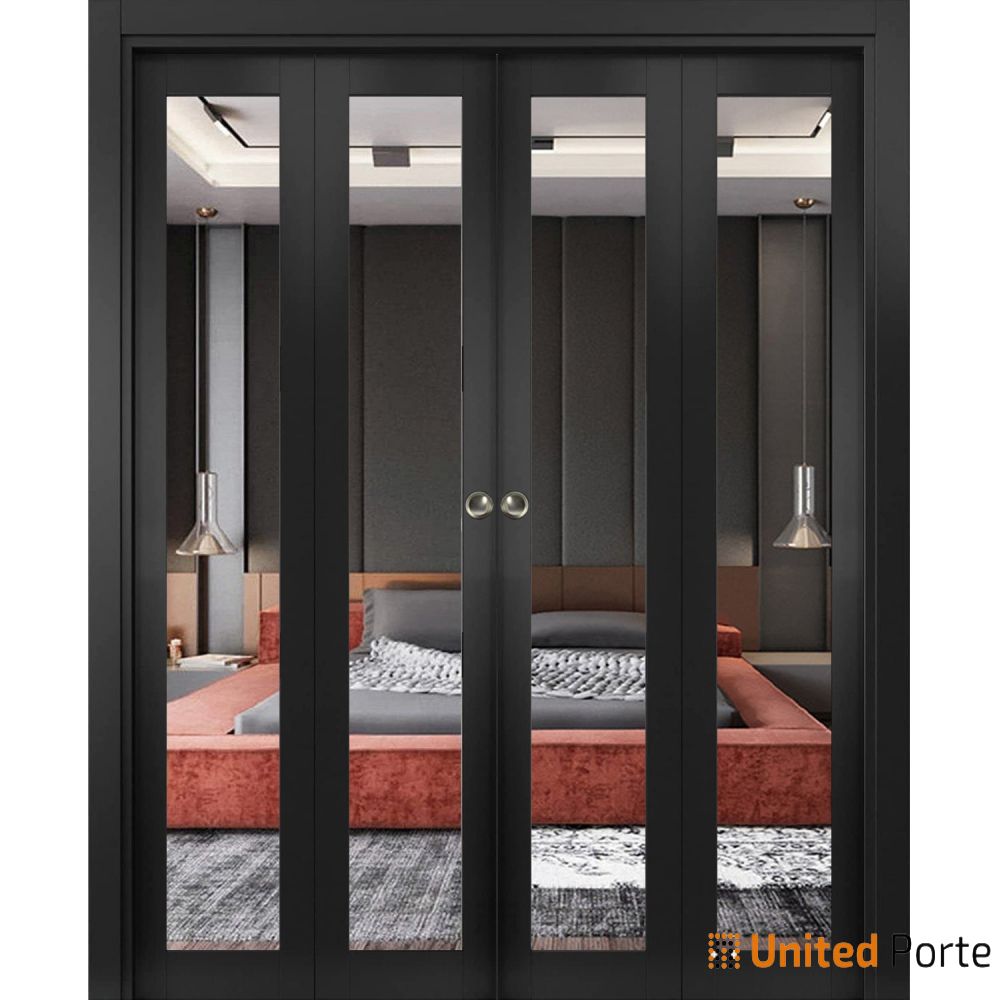 Sliding Closet Bi-fold Doors with Mirror | Wood Solid Bedroom Wardrobe Doors | Buy Doors Online