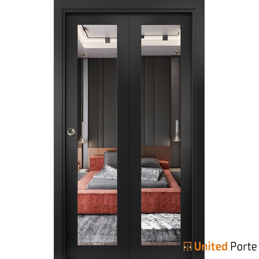 Sliding Closet Bi-fold Doors with Mirror | Wood Solid Bedroom Wardrobe Doors | Buy Doors Online