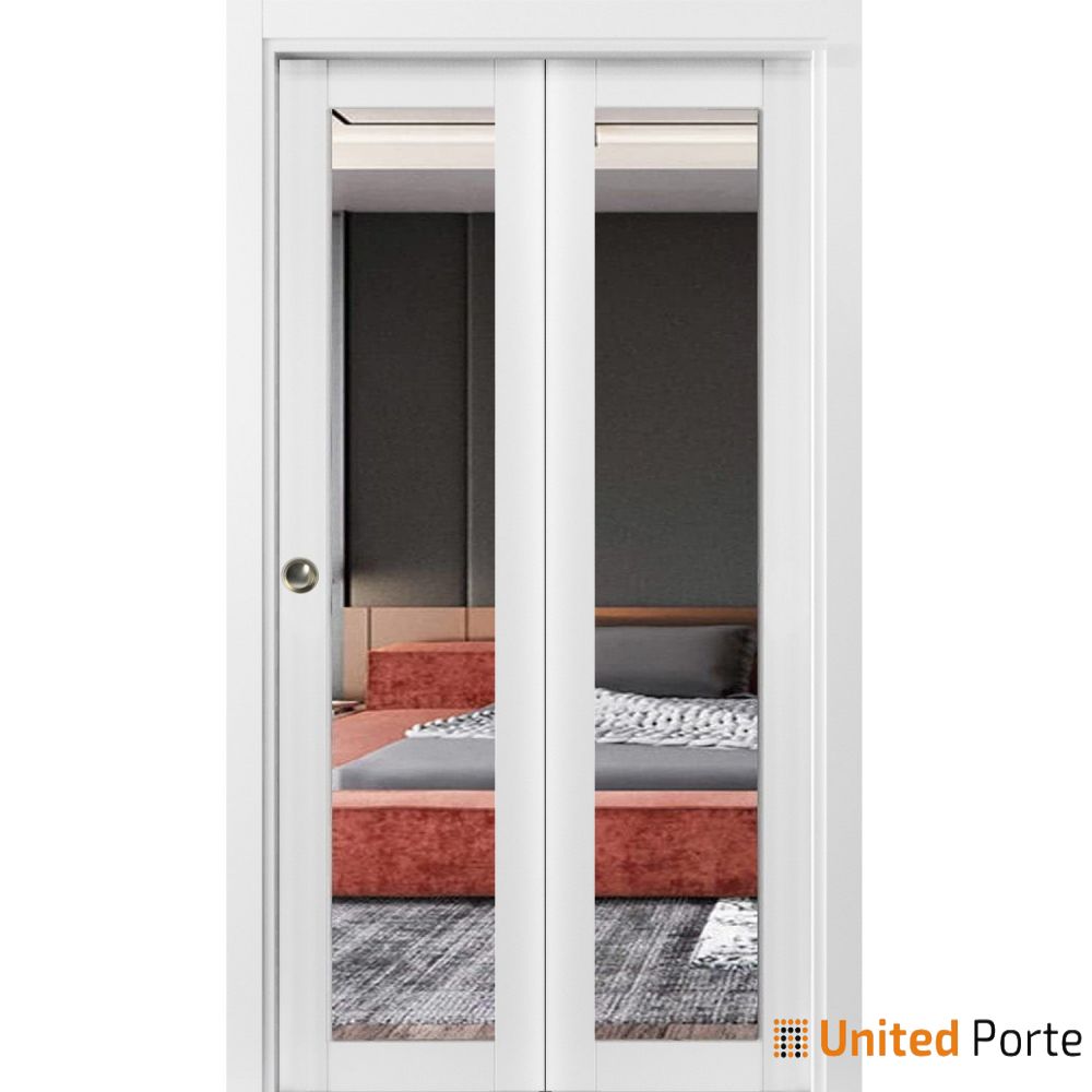 Sliding Closet Bi-fold Doors with Mirror | Wood Solid Bedroom Wardrobe Doors | Buy Doors Online