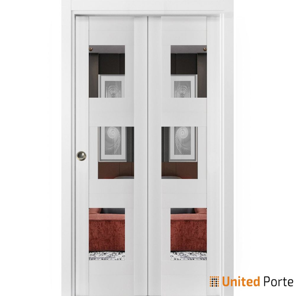 Sliding Closet Bi-fold Doors with Mirror | Wood Solid Bedroom Wardrobe Doors | Buy Doors Online