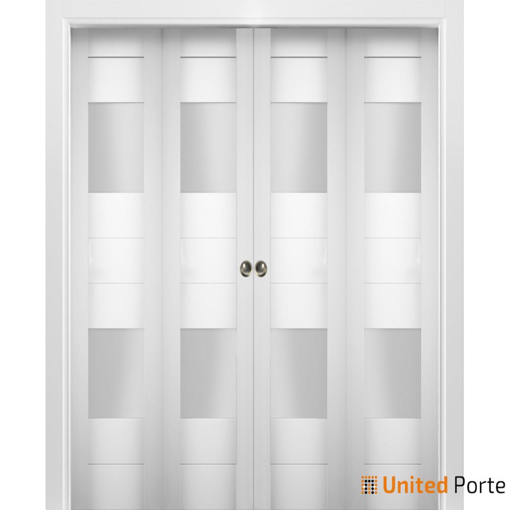 Sliding Closet Bi-fold Doors with Opaque Glass | Wood Solid Bedroom Wardrobe Doors | Buy Doors Online