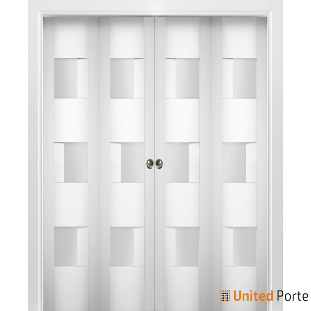Sliding Closet Bi-fold Door with Opaque Glass | Wood Solid Bedroom Wardrobe Doors | Buy Doors Online
