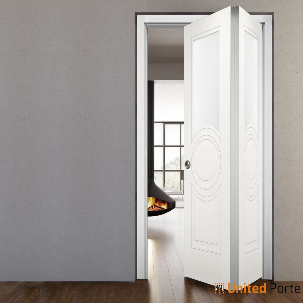 Sliding Closet Bi-fold Doors with Opaque Glass | Wood Solid Bedroom Wardrobe Doors | Buy Doors Online