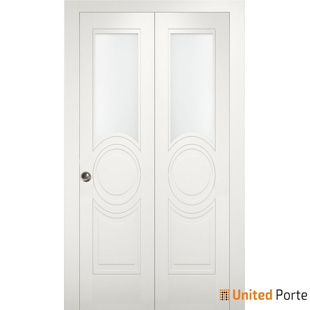 Sliding Closet Bi-fold Doors with Opaque Glass | Wood Solid Bedroom Wardrobe Doors | Buy Doors Online