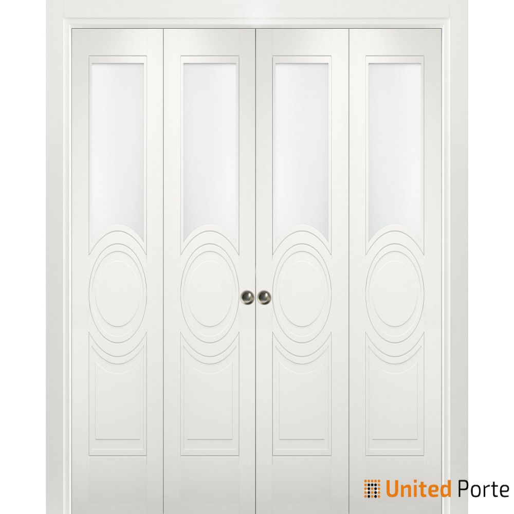 Sliding Closet Bi-fold Doors with Opaque Glass | Wood Solid Bedroom Wardrobe Doors | Buy Doors Online