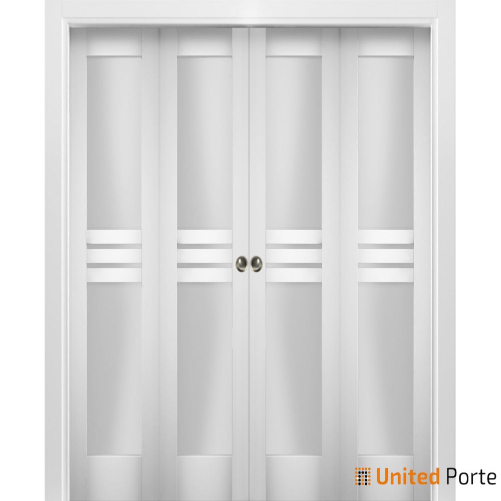 Sliding Closet Bi-fold Doors with Opaque Glass | Wood Solid Bedroom Wardrobe Doors | Buy Doors Online