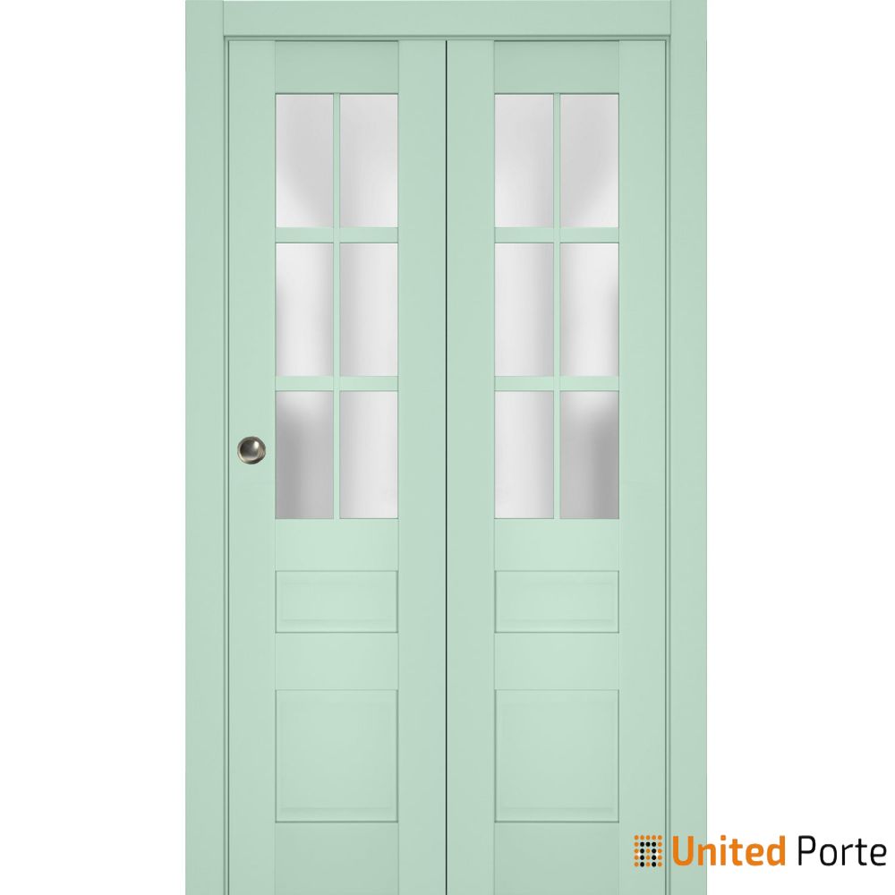 Sliding Closet Bi-fold Doors with Frosted Glass | Wood Solid Bedroom Wardrobe Doors | Buy Doors Online