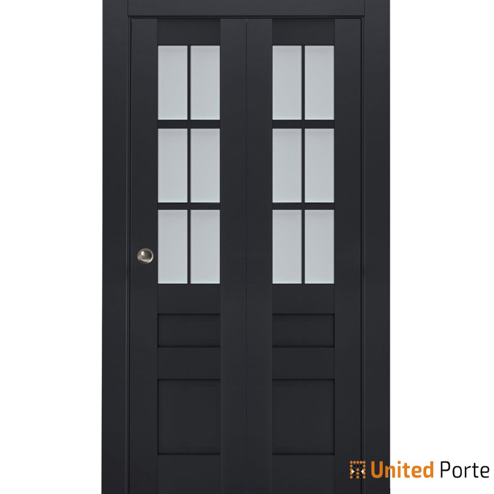 Sliding Closet Bi-fold Doors with Frosted Glass | Wood Solid Bedroom Wardrobe Doors | Buy Doors Online