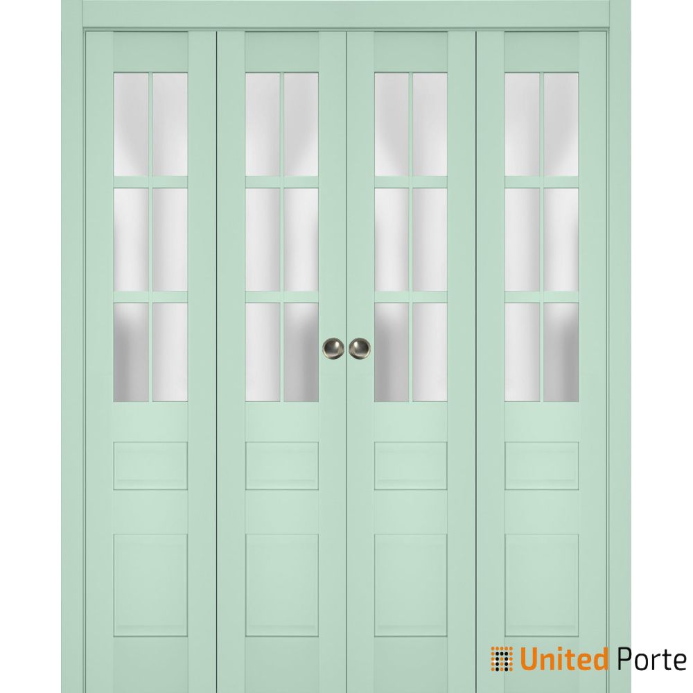 Sliding Closet Bi-fold Doors with Frosted Glass | Wood Solid Bedroom Wardrobe Doors | Buy Doors Online