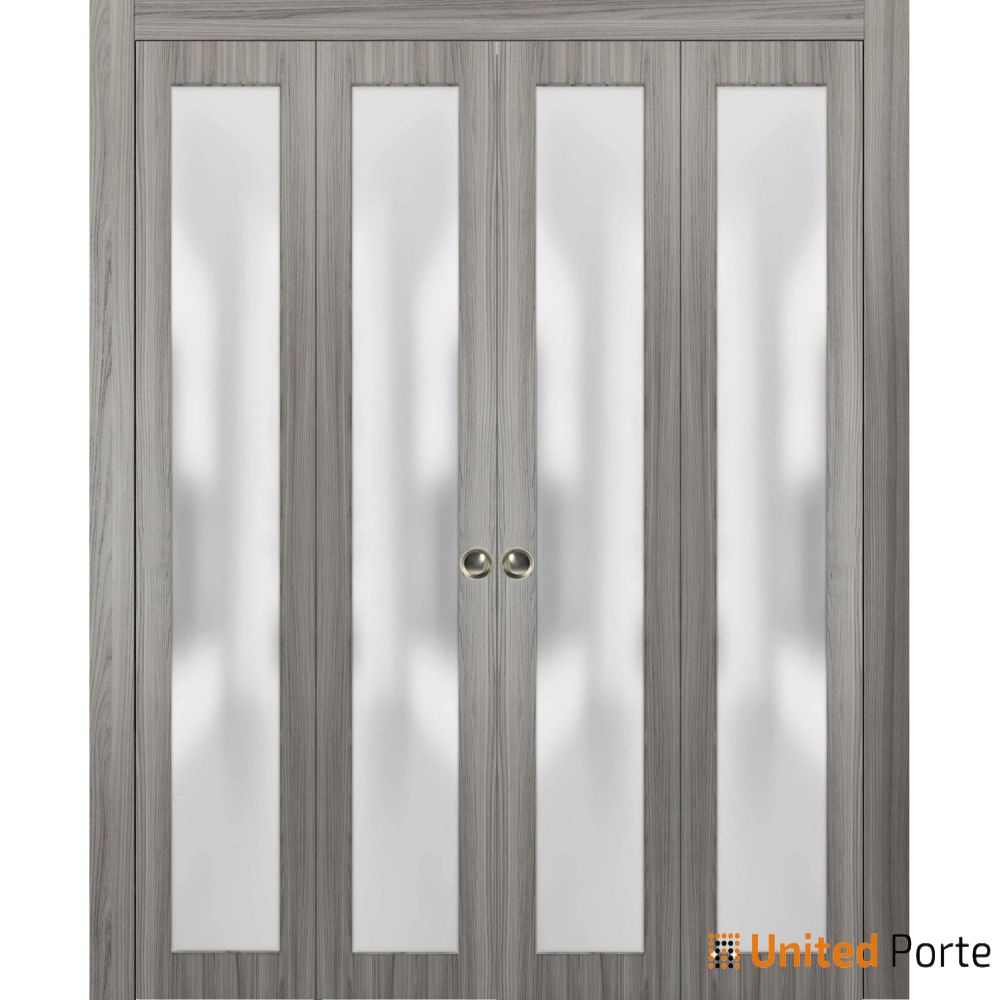 Sliding Closet Bi-fold Doors with Frosted Glass | Wood Solid Bedroom Wardrobe Doors | Buy Doors Online
