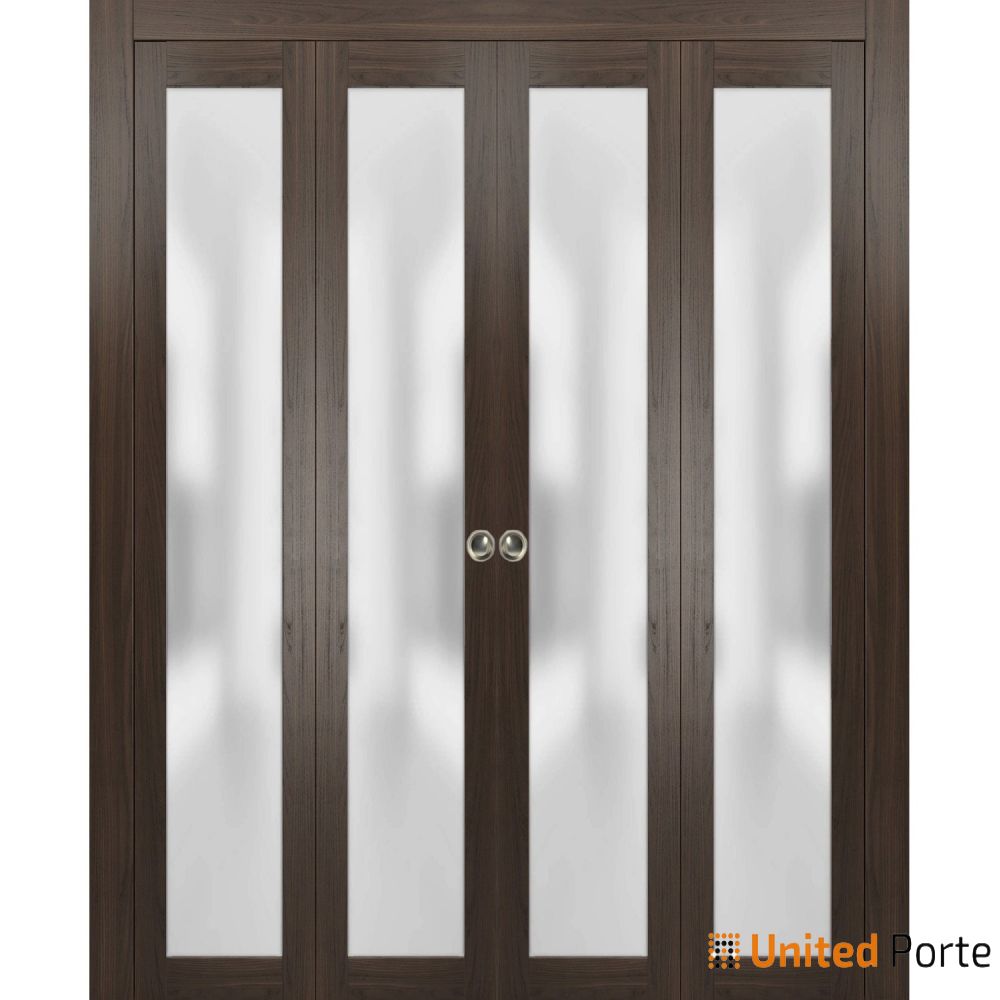Sliding Closet Bi-fold Doors with Frosted Glass | Wood Solid Bedroom Wardrobe Doors | Buy Doors Online