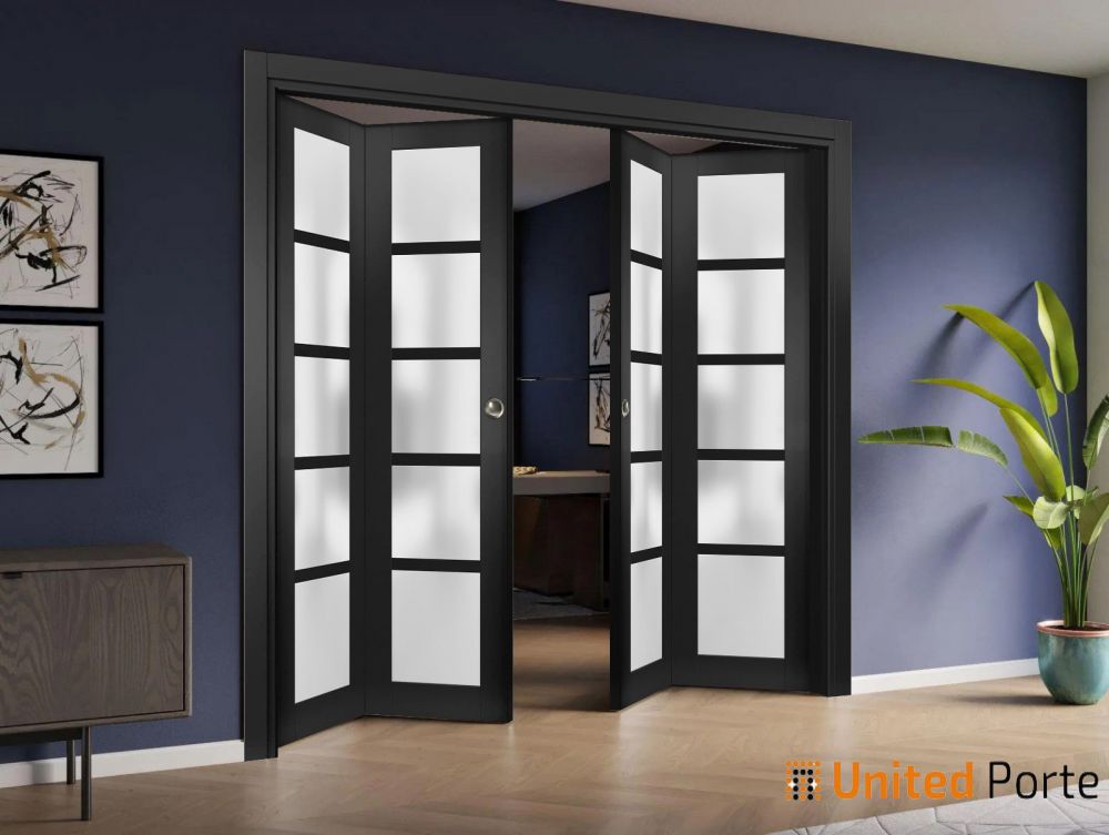Sliding Closet Bi-Fold Doors with Frosted Opaque Glass | Solid Panel Interior Doors | Buy Doors Online