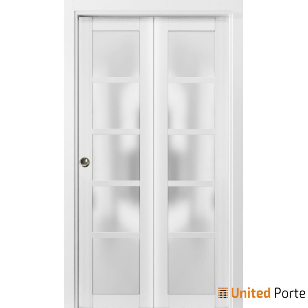 Sliding Closet Bi-Fold Doors with Frosted Opaque Glass | Solid Panel Interior Doors | Buy Doors Online