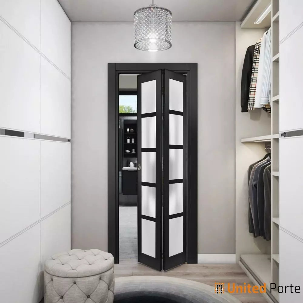 Sliding Closet Bi-Fold Doors with Frosted Opaque Glass | Solid Panel Interior Doors | Buy Doors Online