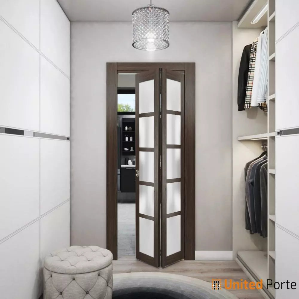 Sliding Closet Bi-Fold Doors with Frosted Opaque Glass | Solid Panel Interior Doors | Buy Doors Online