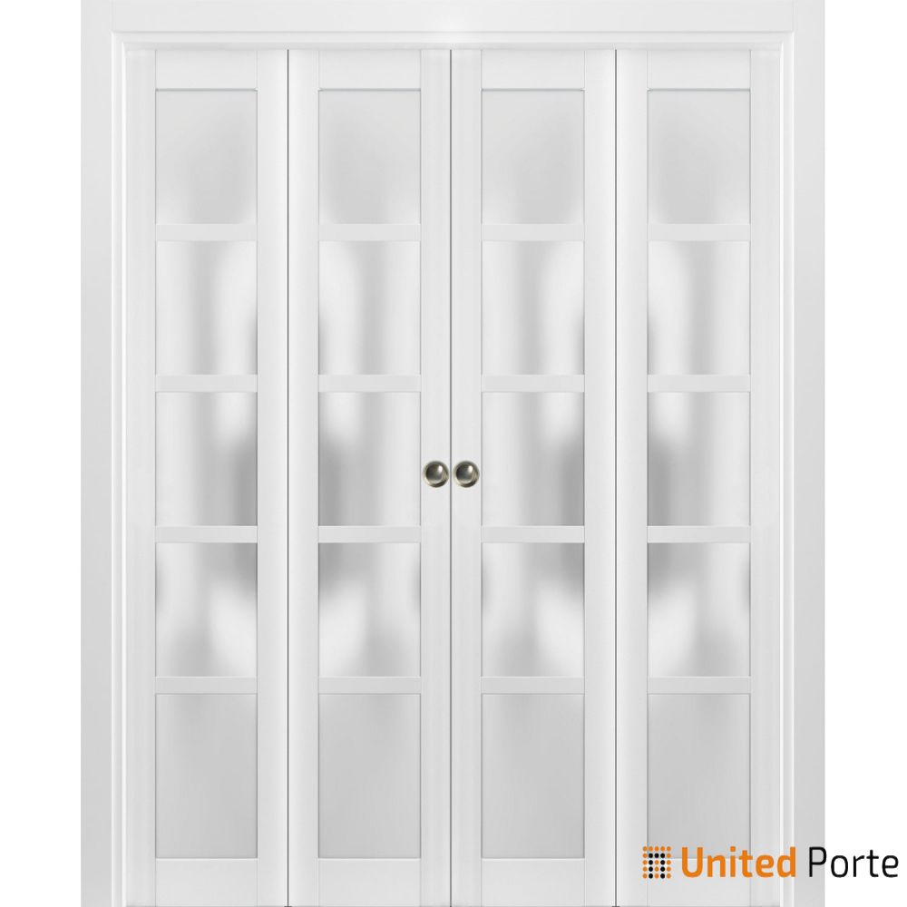 Sliding Closet Bi-Fold Doors with Frosted Opaque Glass | Solid Panel Interior Doors | Buy Doors Online