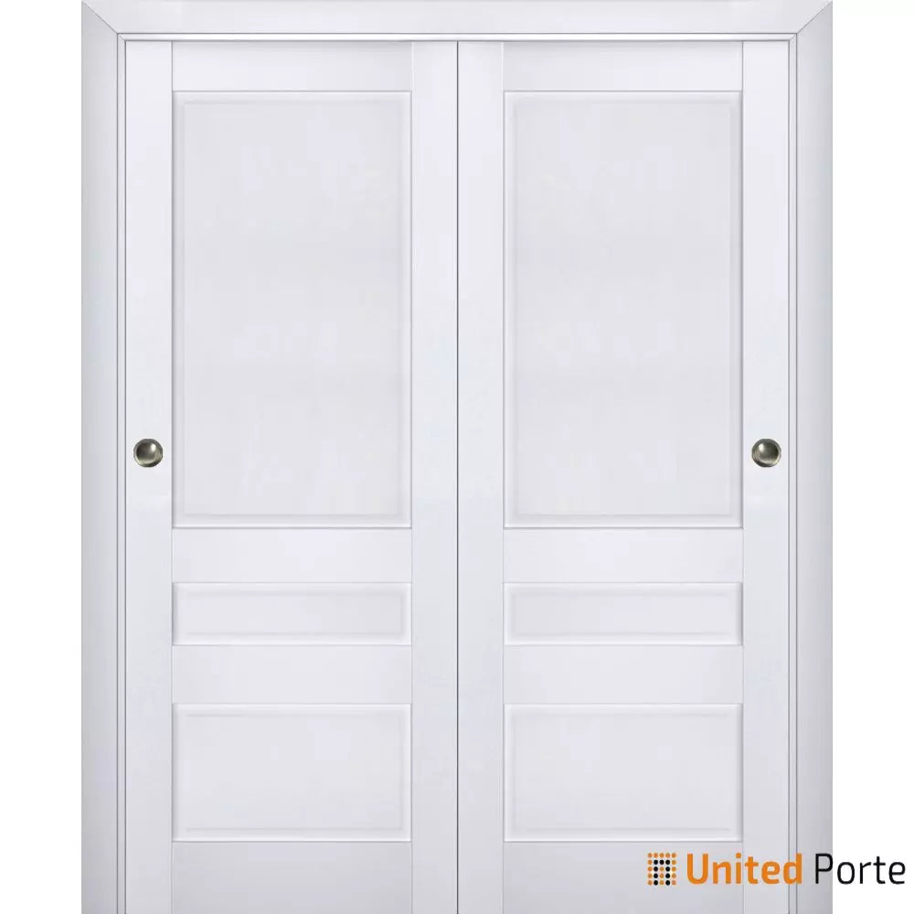 Sliding Closet Bypass Door with Decorative Panels | Wood Solid Bedroom Wardrobe Doors | Buy Doors Online