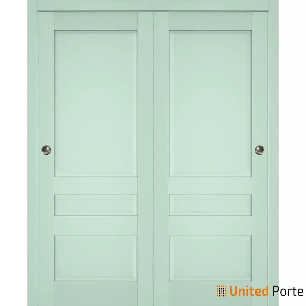 Sliding Closet Bypass Door with Decorative Panels | Wood Solid Bedroom Wardrobe Doors | Buy Doors Online
